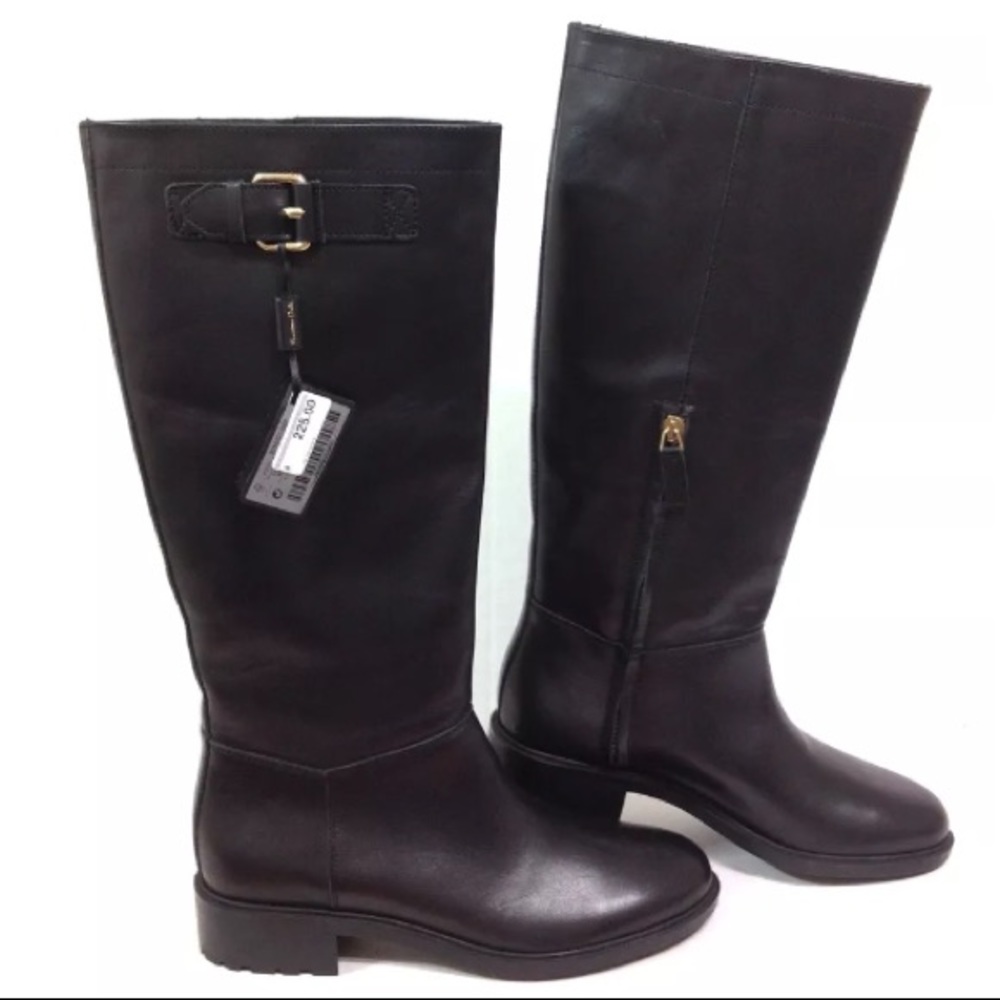 $225 Massimo Dutti Spain Blck Leather Boots Sz 9.5